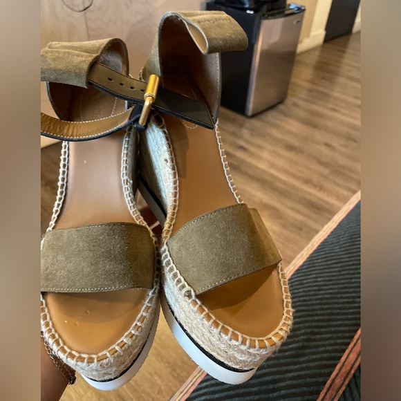 See‎ by Chloé Glyn Leather Wedge Sandals *flawed - Picture 5 of 8